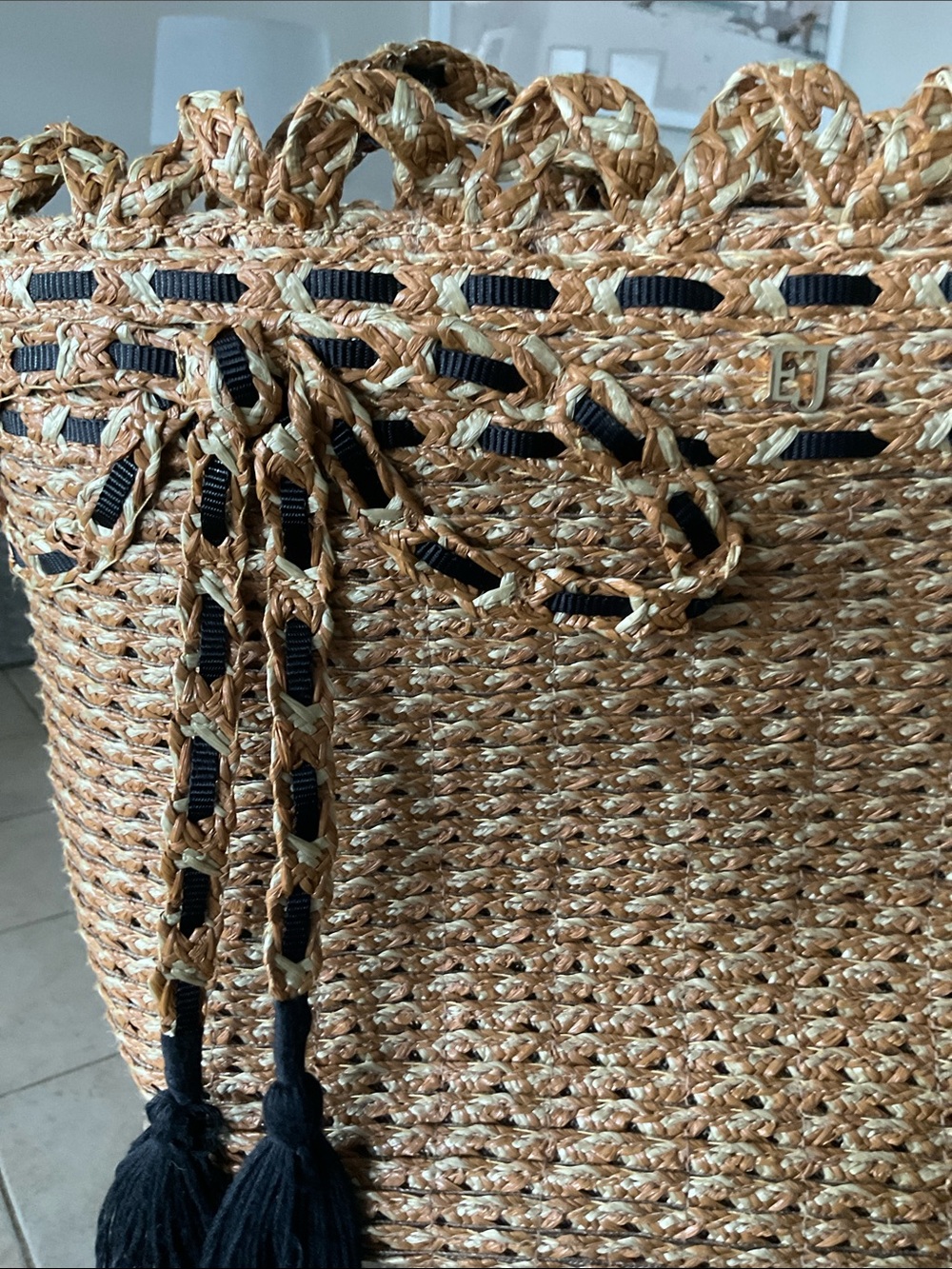 Eric Javits St. Tropez straw tote bag - Picture 5 of 7